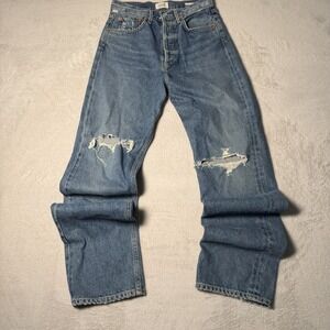 Citizens of Humanity Eva Women's Jeans Distressed Sz 24 Straight Leg‎ Button Fly